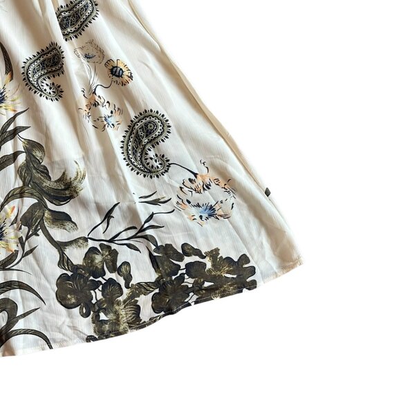 Kaimilan Creamy Ivory Floral Print Dress Knee Length Short Sleeve Size 8 NWT - Picture 11 of 13